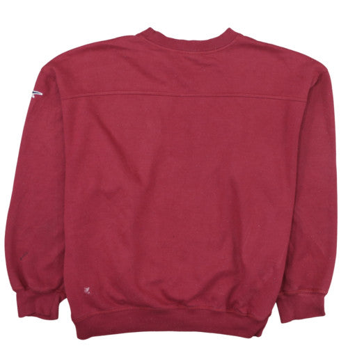 Reebok Men's Red Embroidered Logo Sweatshirt Size L Retro Pullover