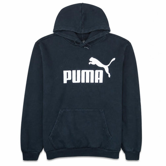 Puma Men’s Black XL Pullover Hoodie with Logo Graphic Fleece