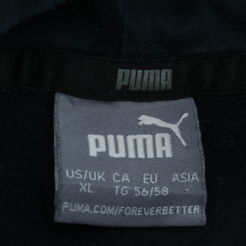 Puma Men’s Black XL Pullover Hoodie with Logo Graphic Fleece