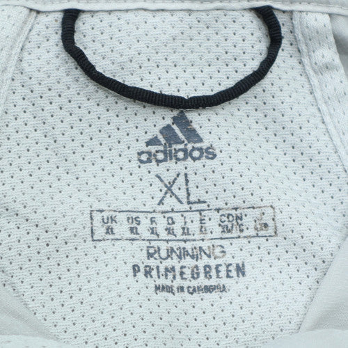 Adidas Men's White XL Windbreaker Running Jacket