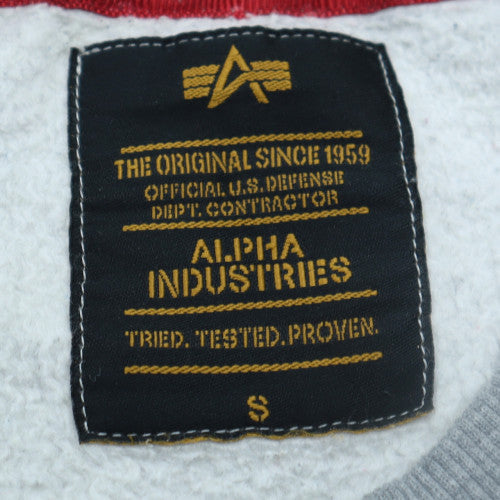 Alpha Industries Men's Grey NASA Crew Neck Sweatshirt Size S