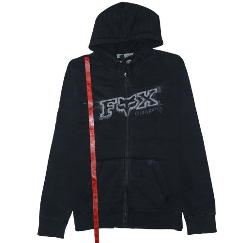 Fox Riders Company Men's Black Full Zip Hoodie Size L