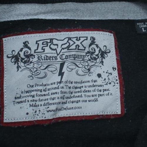 Fox Riders Company Men's Black Full Zip Hoodie Size L