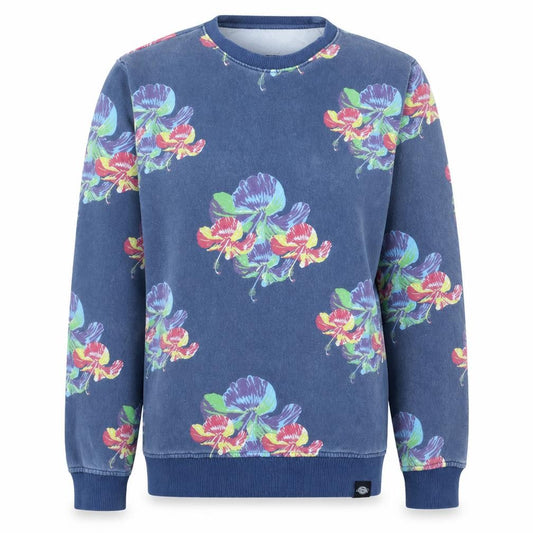 Dickies Mens Blue Floral Crew Neck Cotton Sweatshirt Size M