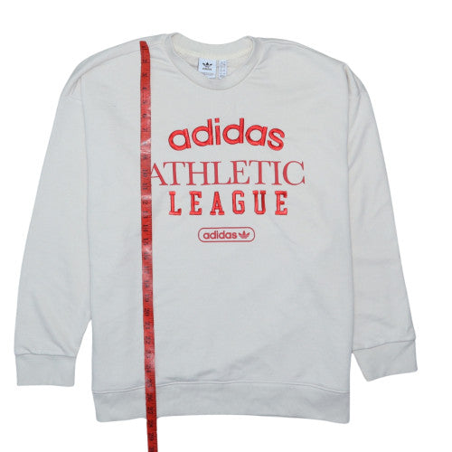 Adidas Women Beige Athletic League Crew Neck Sweatshirt Size 18