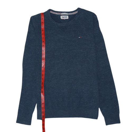 Hilfiger Denim Women Blue XXL Pullover Sweatshirt Cotton Blend Crew Neck