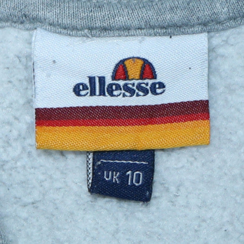 Ellesse Men's Grey Pullover Hoodie Size 10 Logo Graphic Sweatshirt