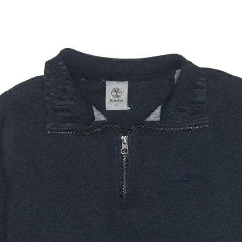 Timberland Men's Blue 1/4 Zip Cotton Fleece Sweatshirt Size L