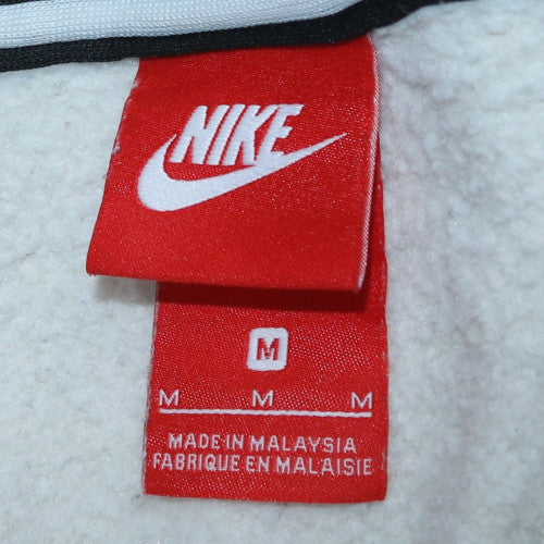 Nike Men's White Full Zip Hoodie M Fleece Sweatshirt
