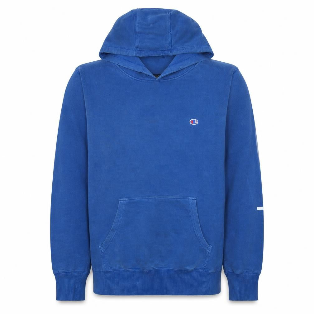 Champion Men’s Blue Pullover Hoodie L Logo Fleece Sweatshirt