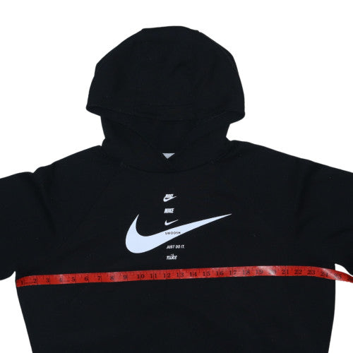 Nike Womens Black Large Pullover Hoodie with Logo Print