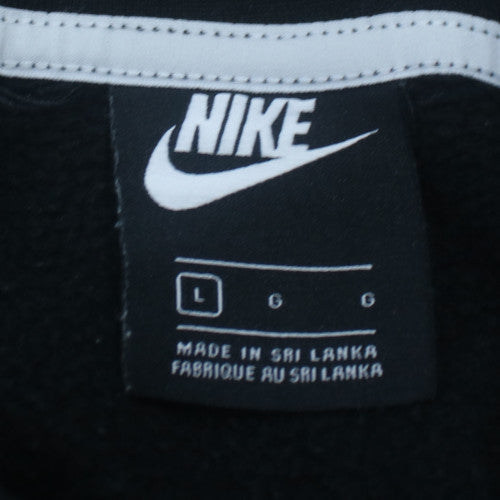 Nike Womens Black Large Pullover Hoodie with Logo Print