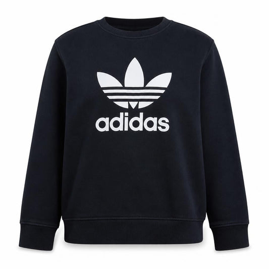 Adidas Womens Black Crew Neck Pullover Sweatshirt UK 20