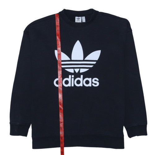 Adidas Womens Black Crew Neck Pullover Sweatshirt UK 20