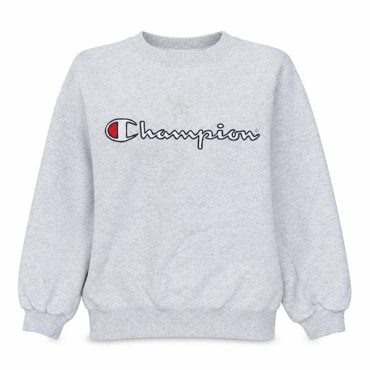 Champion Womens Grey Small Pullover Sweatshirt Logo Crew Neck