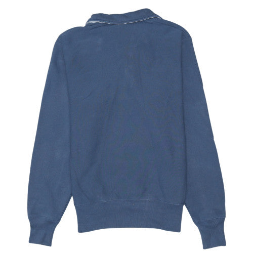 Champion Men's Blue Henley Sweatshirt Long Sleeve Medium