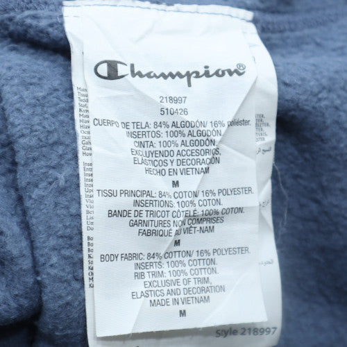 Champion Men's Blue Henley Sweatshirt Long Sleeve Medium