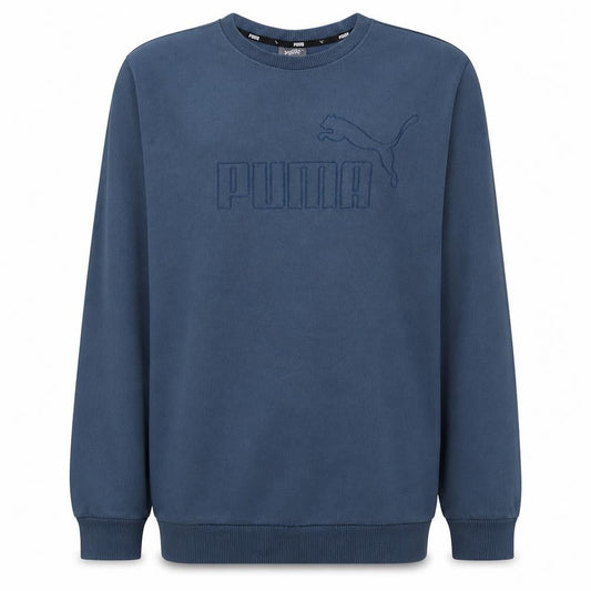 Puma Men's Blue Crew Neck Logo Sweatshirt Size L Regular Fit