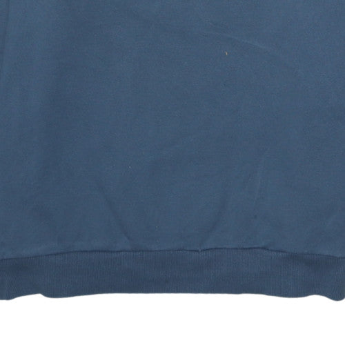 Puma Men's Blue Crew Neck Logo Sweatshirt Size L Regular Fit