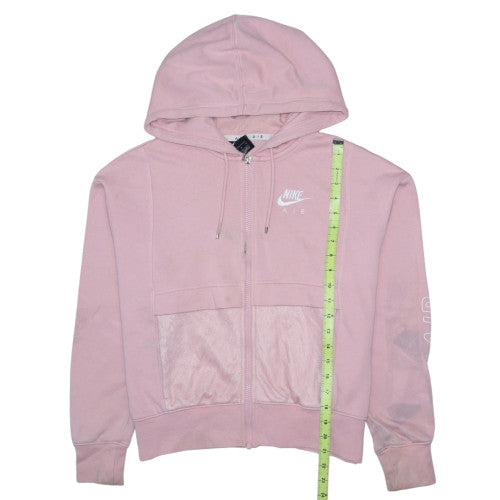 Nike Women Pink Full Zip Hoodie Air Logo Medium Cotton Blend