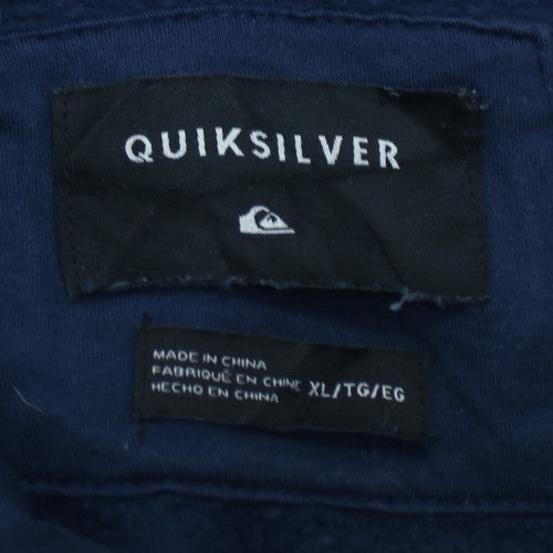 Quiksilver Mens Blue XL Pullover Hoodie Graphic Fleece Sweatshirt
