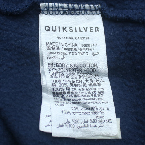Quiksilver Mens Blue XL Pullover Hoodie Graphic Fleece Sweatshirt