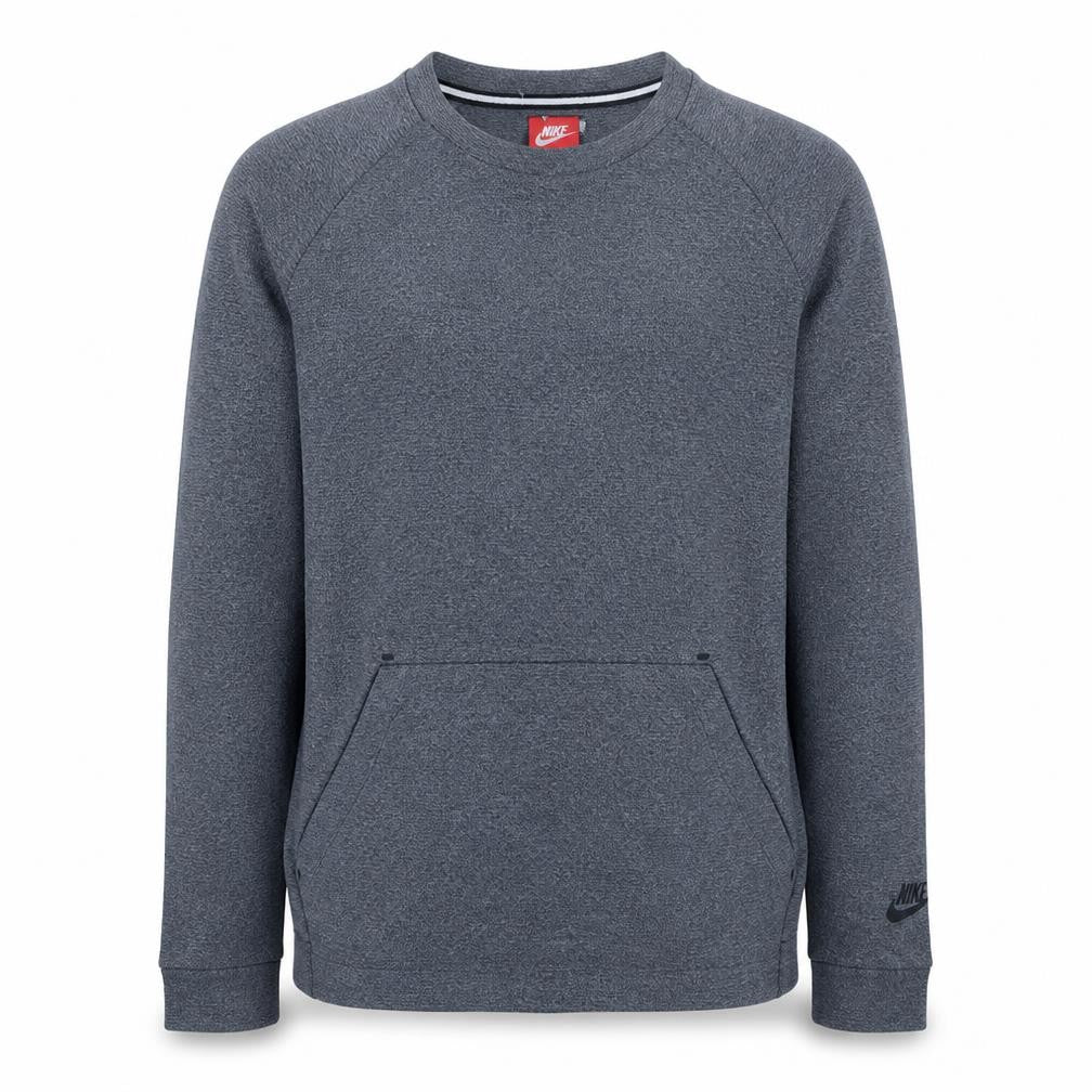 Nike Men's Grey Small Pullover Sweatshirt with Logo Pocket