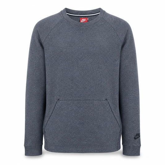 Nike Men's Grey Small Pullover Sweatshirt with Logo Pocket