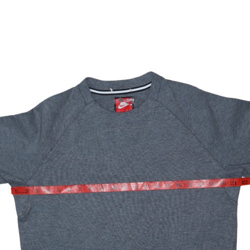 Nike Men's Grey Small Pullover Sweatshirt with Logo Pocket