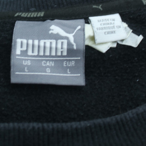Puma Men's Black Manchester City Crew Neck Sweatshirt L Graphic Logo