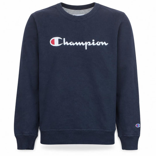 Champion Men's Blue Crew Neck Logo Sweatshirt Size S Regular Fit