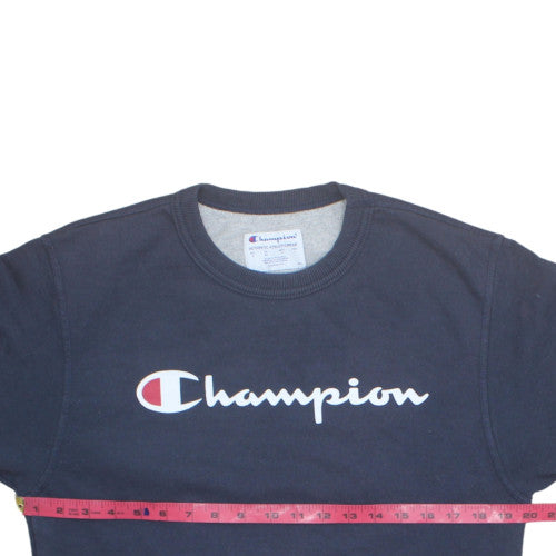 Champion Men's Blue Crew Neck Logo Sweatshirt Size S Regular Fit