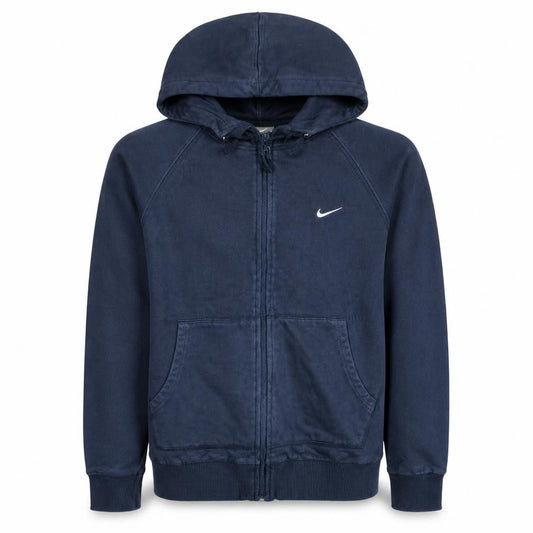 Nike Men's Navy Blue Full Zip Hoodie Small Cotton Blend