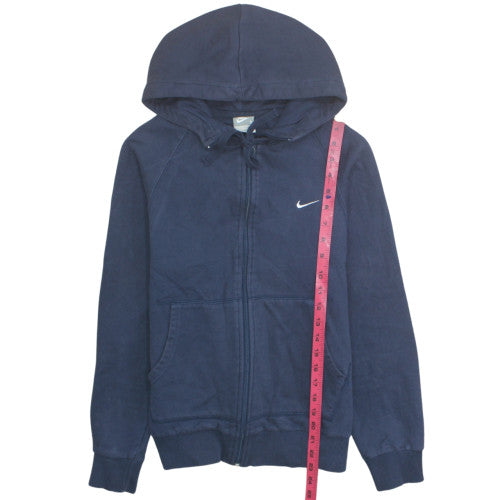 Nike Men's Navy Blue Full Zip Hoodie Small Cotton Blend