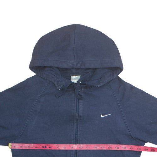 Nike Men's Navy Blue Full Zip Hoodie Small Cotton Blend