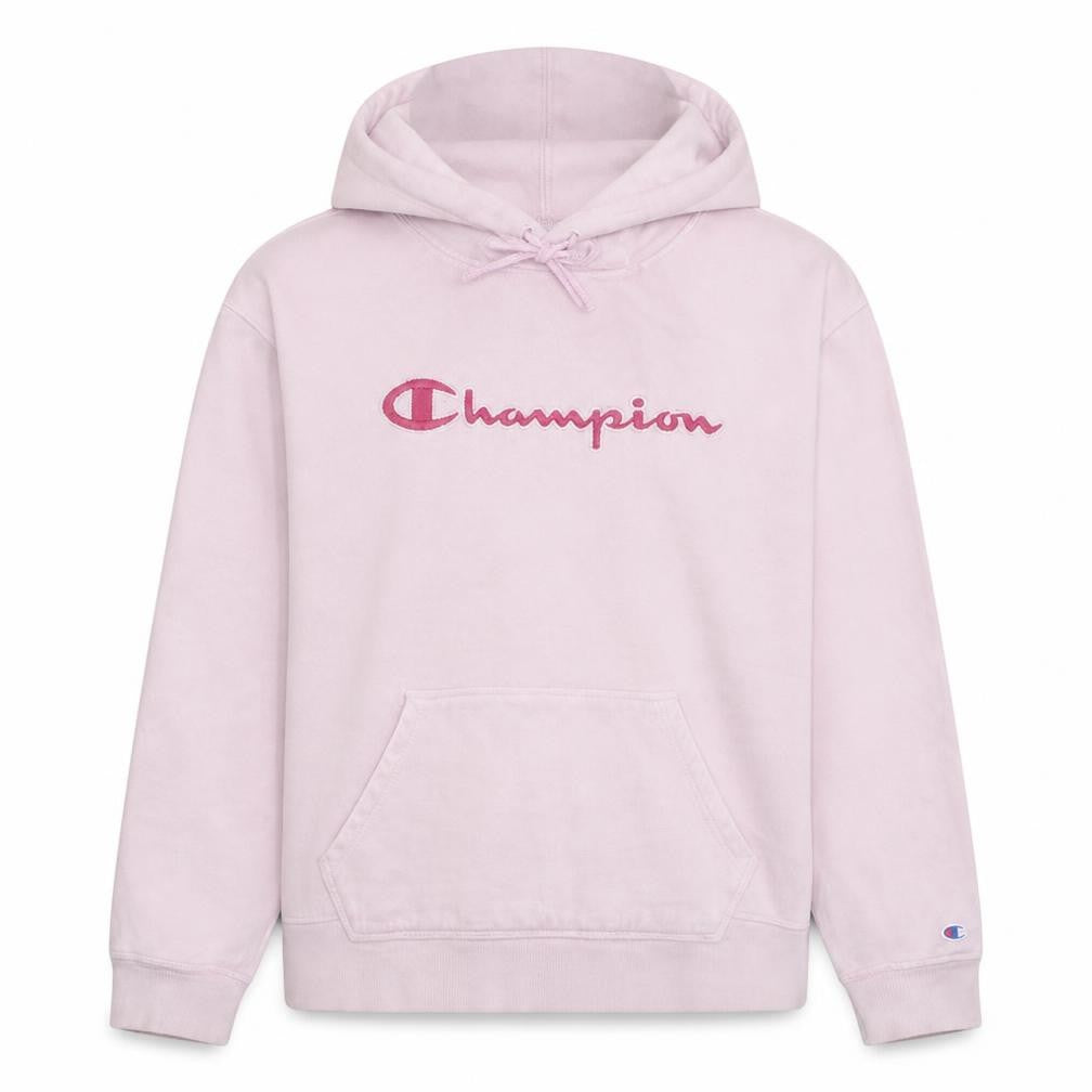 Champion Women's Pink Pullover Hoodie L Fleece Logo Sweatshirt