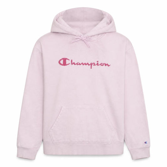 Champion Women's Pink Pullover Hoodie L Fleece Logo Sweatshirt