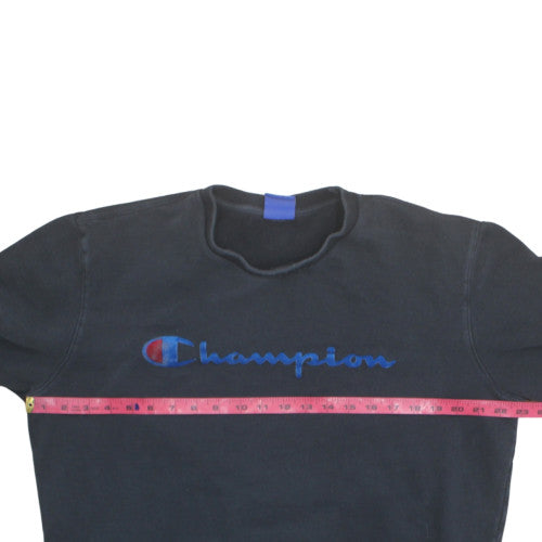 Champion Womens Black XL Pullover Sweatshirt Crew Neck Logo Casual