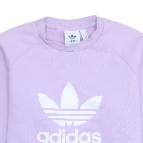 Adidas Womens Purple Crew Neck Pullover Sweatshirt Size M