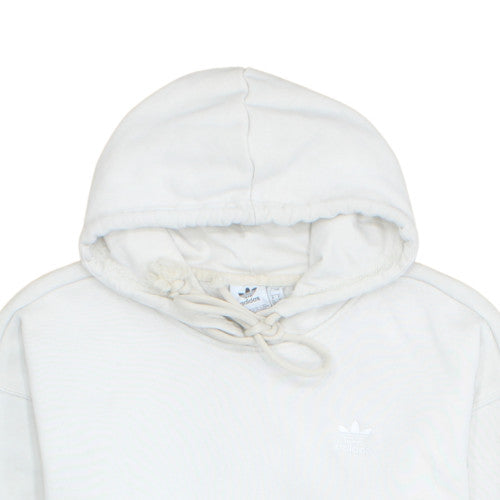 Adidas Women White Size 8 Pullover Hoodie Cotton Blend