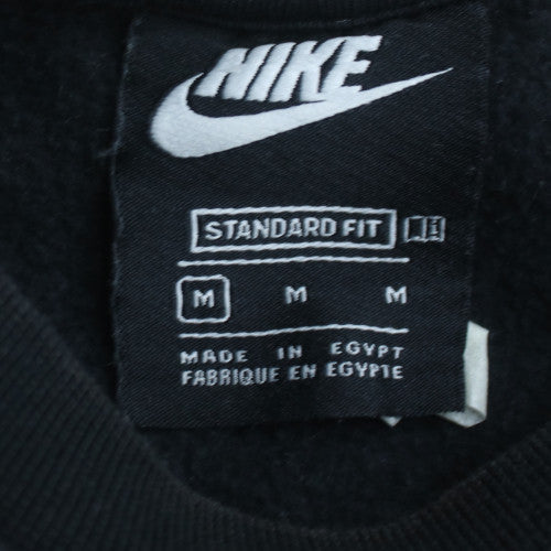 Nike Women Black M Standard Fit Logo Crew Neck Sweatshirt