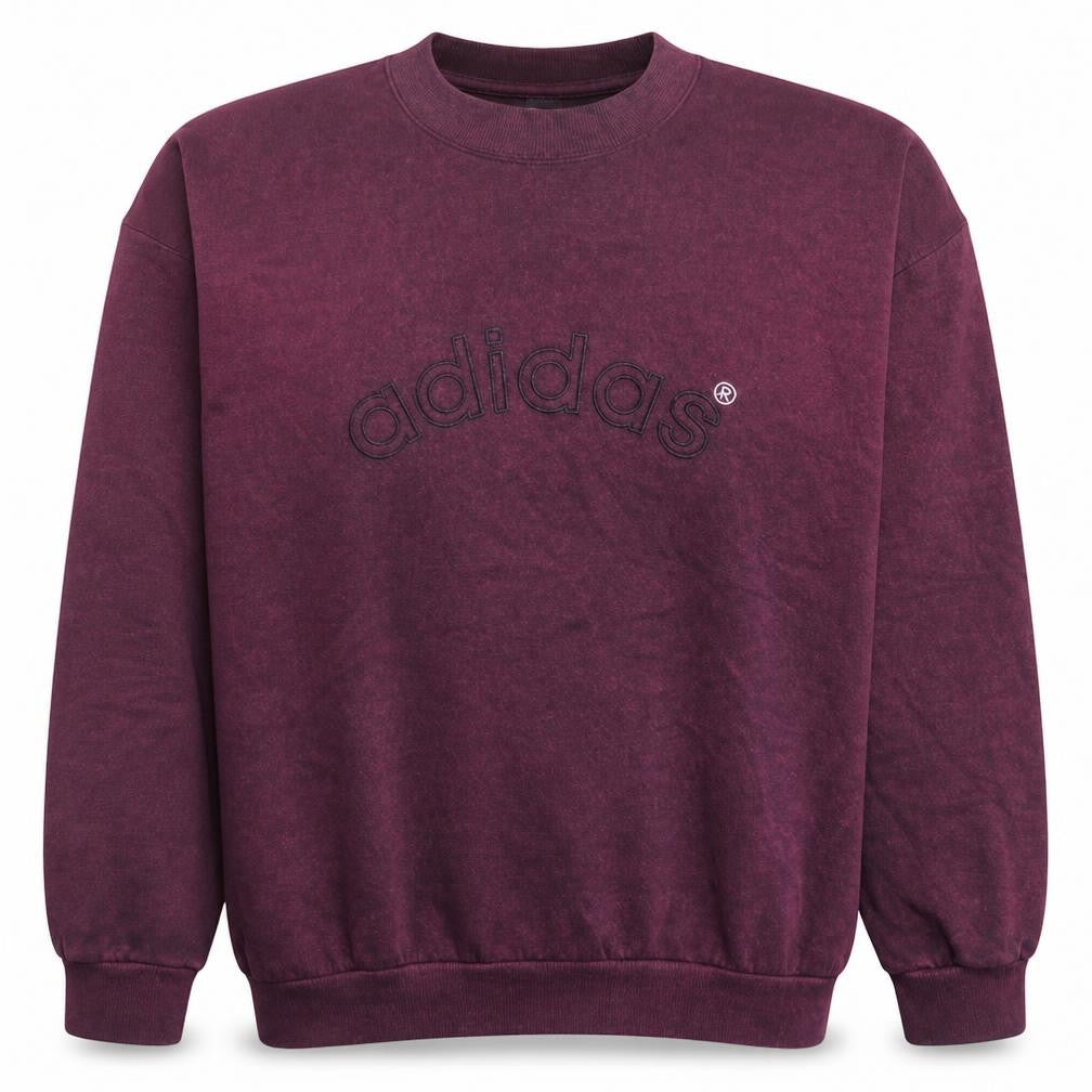 Adidas Mens Purple Crew Neck Logo Sweatshirt L Vintage Pullover
