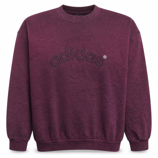 Adidas Mens Purple Crew Neck Logo Sweatshirt L Vintage Pullover