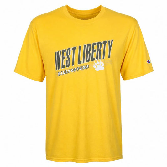 Champion Men’s Yellow West Liberty Hilltoppers Graphic T-Shirt XL