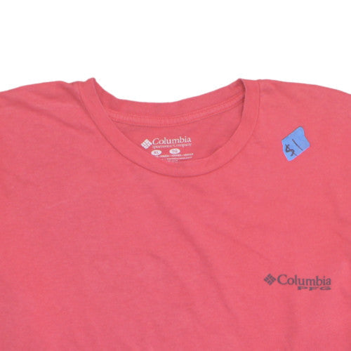 Columbia Men's Red XL PFG Cotton Crew Neck Short Sleeve T-Shirt