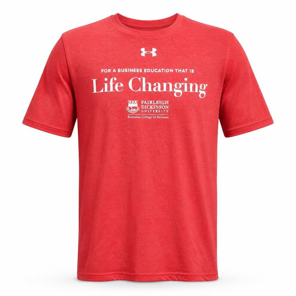 Under Armour Men's Red Fairleigh Dickinson Graphic T-Shirt Size L Loose Fit