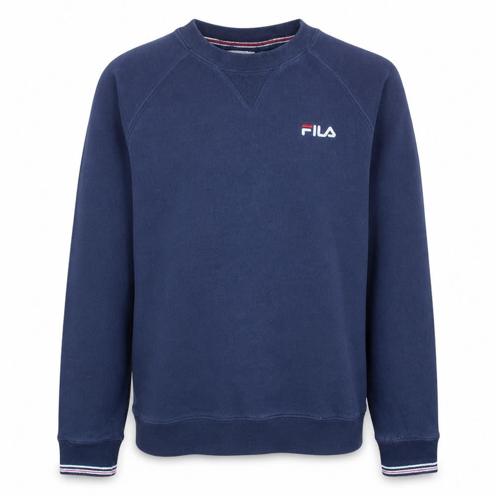 Fila White Line Men's Blue Crew Neck Pullover Sweatshirt M