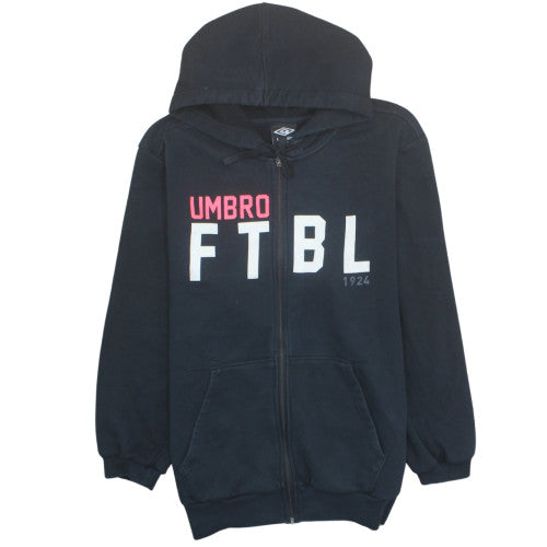 Umbro Womens Black Full Zip Hoodie XL Relaxed Fit Sportswear