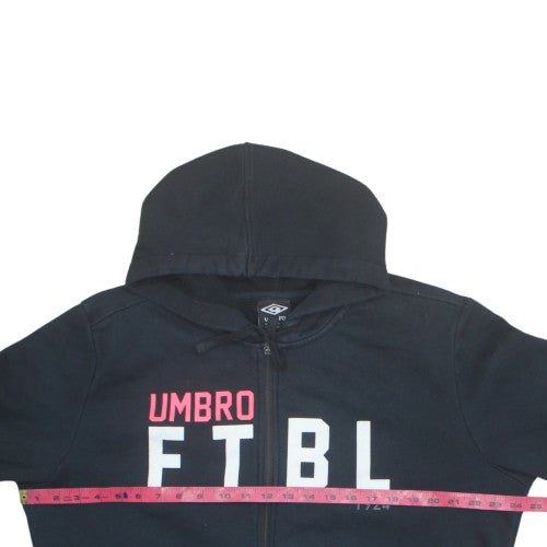 Umbro Womens Black Full Zip Hoodie XL Relaxed Fit Sportswear