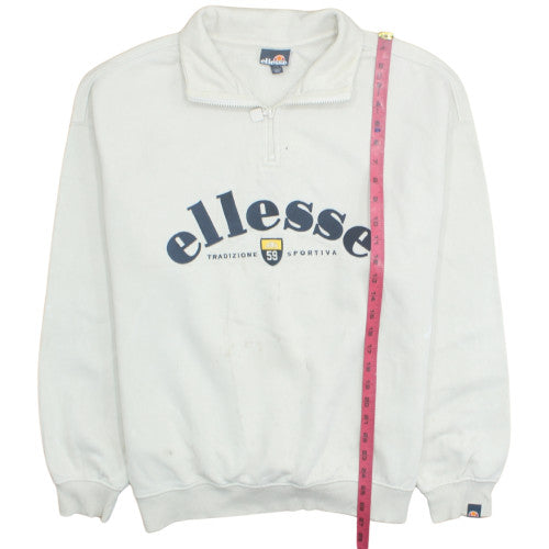 Ellesse Womens Beige 1/4 Zip Pullover Sweatshirt UK M